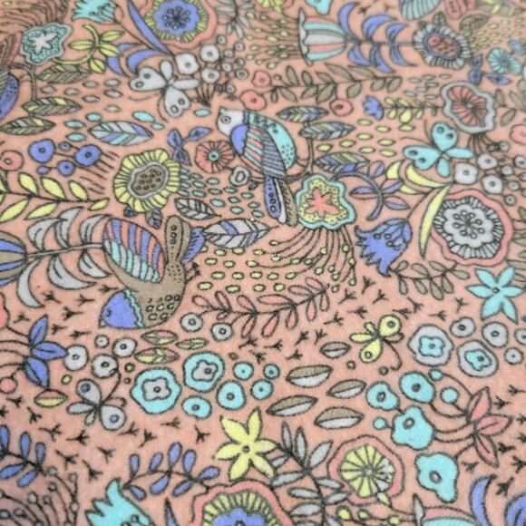 Joann Exclusive Bird Floral Flannel Fabric 44x32" Peach Nature Boho Print - Picture 4 of 13
